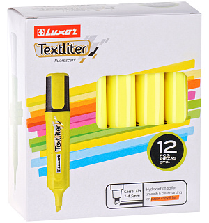 Текстовыделитель Luxor "Textliter" желтый, 1-4,5мм