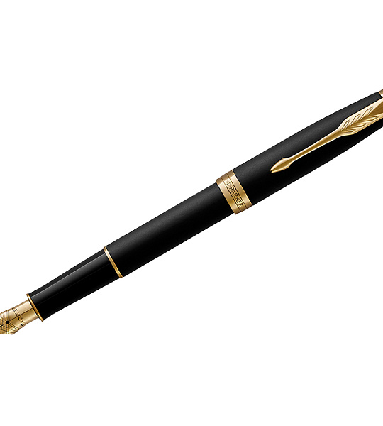 Ручка перьевая Parker "Sonnet Matte Black GT" 0,8мм, подарочная упаковка