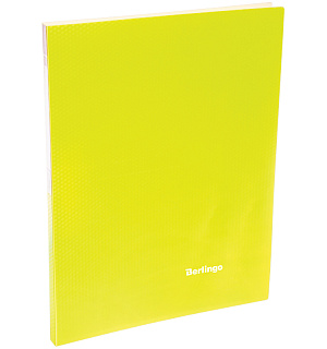 Папка c зажимом Berlingo "Neon", 17мм, 700мкм, неоновая желтая