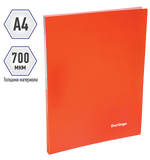 Папка c зажимом Berlingo "Neon", 17мм, 700мкм, неоновая оранжевая