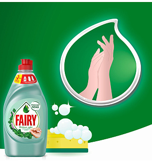 Средство для мытья посуды Fairy "Нежные руки. Чайное дерево и мята", 450мл