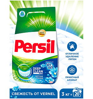 Порошок для машинной стирки Persil "Свежесть от Vernel", для белого белья, 3кг