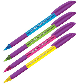 Ручка шариковая Berlingo "Triangle 110 Color" синяя, 0,7мм, грип, корпус ассорти