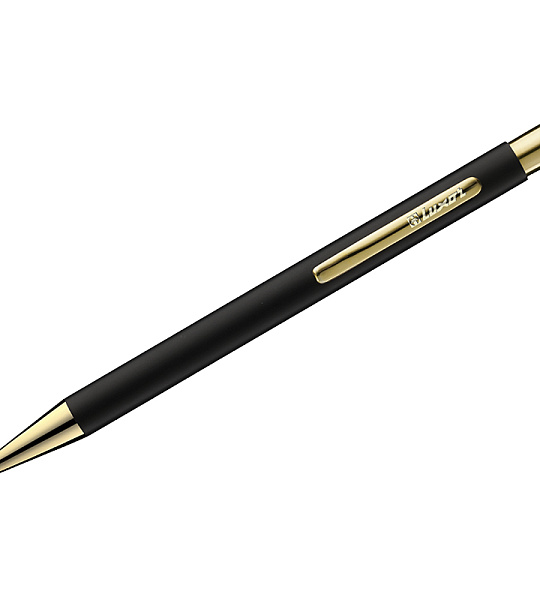 Ручка шариковая Luxor "Nova" синяя, 1,0мм, корпус черный/золото, кнопочный механизм