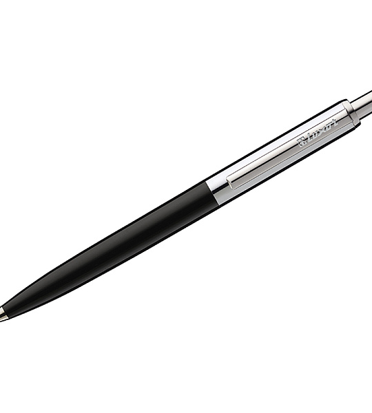 Ручка шариковая Luxor "Star" синяя, 1,0мм, корпус черный/хром, кнопочный механизм