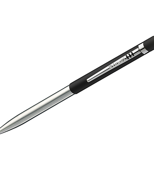 Ручка шариковая Luxor "Gemini" синяя, 1,0мм, корпус черный/хром, кнопочный механизм