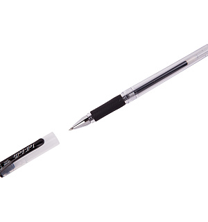Ручка гелевая Crown "Jell-Belle" черная, 0,5мм, грип