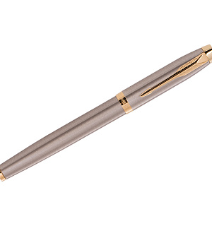 Ручка перьевая Parker "IM Brushed Metal GT" синяя, 0,8мм, подарочная упаковка