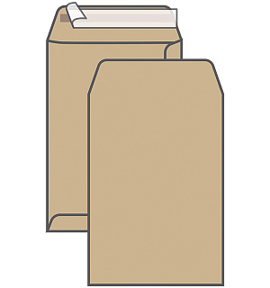 Пакет почтовый В4, UltraPac, 250*353мм, коричневый крафт, отр. лента, 90г/м2