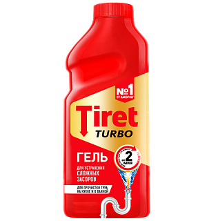 Средство для устранения засоров Tiret "Turbo", гель, 500мл