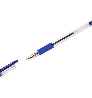 Ручка гелевая OfficeSpace синяя, 0,5мм, грип