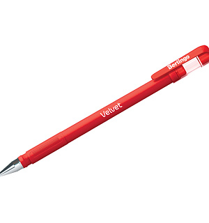 Ручка гелевая Berlingo "Velvet" красная, 0,5мм, прорезиненный корпус