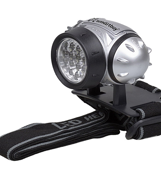 Фонарь налобный Smartbuy SBF-HL006-K, светодиодный, 21 LED, 3*ААА (не в комплекте), серый