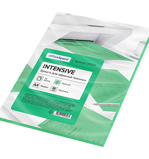 Бумага цветная OfficeSpace intensive А4, 80г/м2, 50л. (зеленый)