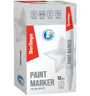 Маркер-краска Berlingo "Uniline PA200" белая, 2мм, нитро-основа