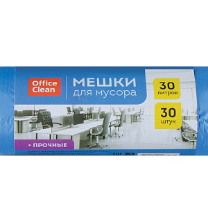 Мешки для мусора  30л OfficeClean ПНД, 50*60см, 10мкм, 30шт., прочные, синие, в рулоне