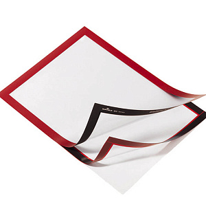 Комплект рамок самоклеящихся магнитных информационных 2шт. Durable "Duraframe" А4, красный