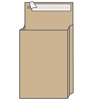 Пакет почтовый UltraPac, 300*400*40мм, коричневый крафт, отр. лента, 120г/м2