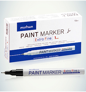 Маркер-краска MunHwa "Extra Fine Paint Marker" черная, 1мм, нитро-основа