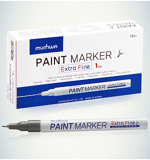Маркер-краска MunHwa "Extra Fine Paint Marker" серебро, 1мм, нитро-основа