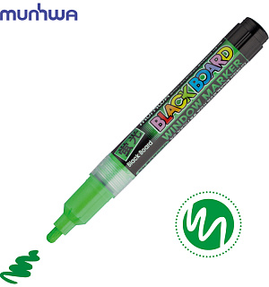Маркер меловой MunHwa "Black Board Marker" зеленый, 3мм, водная основа
