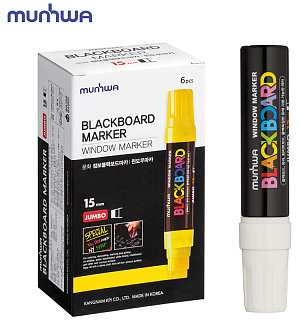 Маркер меловой MunHwa "Black Board Jumbo" белый, 15мм, водная основа