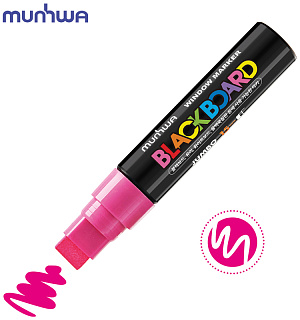 Маркер меловой MunHwa "Black Board Jumbo" розовый, 15мм, водная основа
