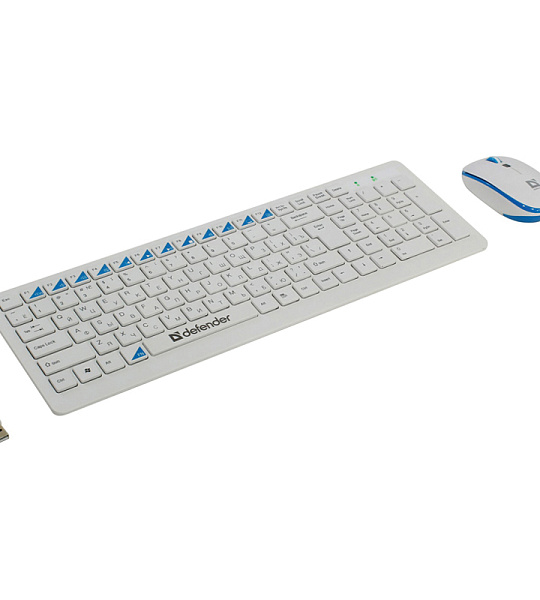 Комплект беспроводной клавиатура + мышь Defender "Skyline 895", белый