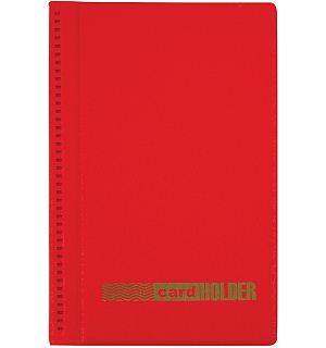 Визитница настольная OfficeSpace на 96 визиток, 3 ряда, ПВХ, красный