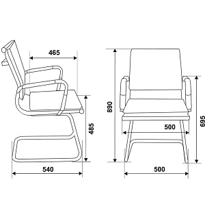 Конференц-кресло Бюрократ CH-993-Low-V/black, искусственная кожа черная (ПОД ЗАКАЗ)