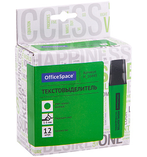 Текстовыделитель OfficeSpace зеленый, 1-5мм
